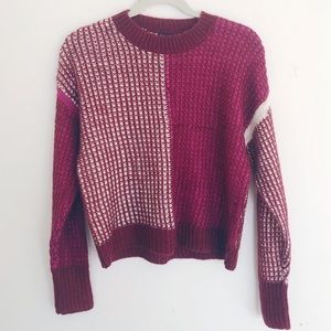 Splendid patchwork knit sweater